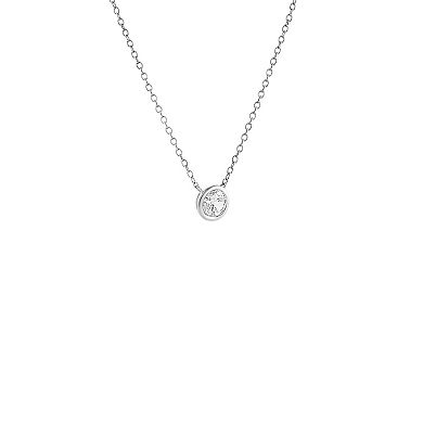 PRIMROSE Sterling Silver Cubic Zirconia Round Necklace