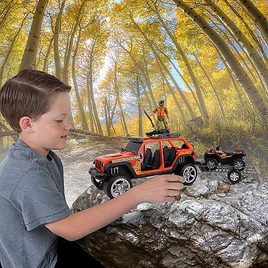 NKOK RealTree 10-piece Jeep Wrangler, Polaris ATV & Trailer Hunting Playset