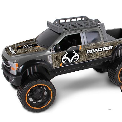 NKOK RealTree 10-piece Ford F250, Fishing Boat, Trailer Hunting Playset