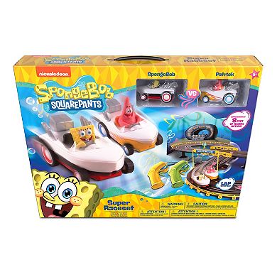 NKOK Spongebob Squarepants Hot Boat RC Slot Car Race Set - Spongebob & Patrick