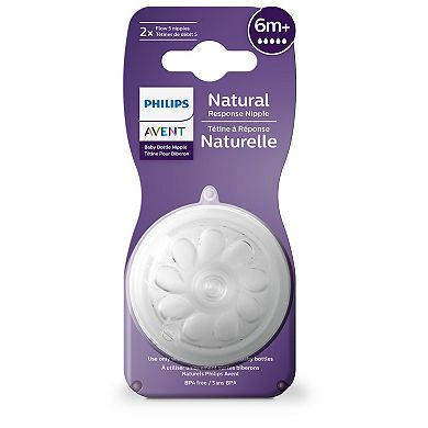 Avent Natural Response Rubber Nipple 2-Pack