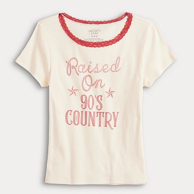 Juniors' Raised On 90's Country Graphic Tee