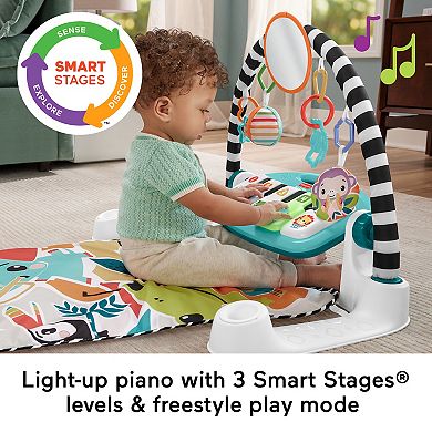 Fisher-Price Glow and Grow Kick & Play Piano Gym Baby Playmat with Musical Learning Toy