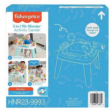 Fisher-Price 3-in-1 Hit Wonder Baby Activity Center & Toddler Play Table with Music & Lights