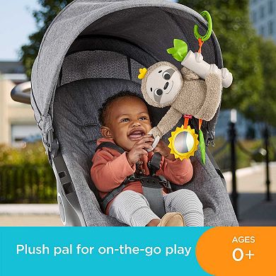 Fisher-Price Slow Much Fun Stroller Sloth Baby Toy with Sensory Details