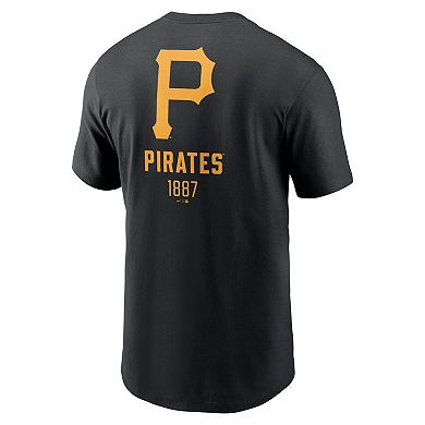 Men's Nike Black Pittsburgh Pirates Large Logo Back Stack T-Shirt