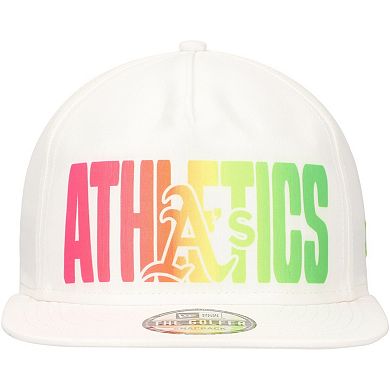 Men's New Era White Oakland Athletics Spring Spectrum Golfer Snapback Hat