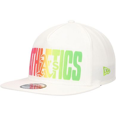 Men's New Era White Oakland Athletics Spring Spectrum Golfer Snapback Hat