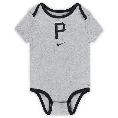 Newborn & Infant Nike Pittsburgh Pirates Three-Pack Bodysuit Set