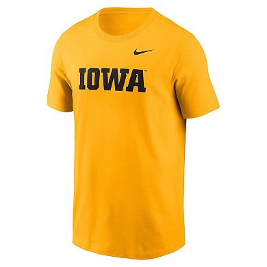 Men's Nike Gold Iowa Hawkeyes Primetime Evergreen Wordmark T-Shirt