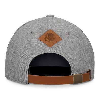 Men's Fanatics Heather Gray Chicago Blackhawks Elements A-Frame Leather Strapback Hat