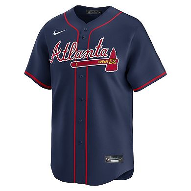 Men's Nike Ronald AcuÃ±a Jr. Navy Atlanta Braves Alternate Limited Player Jersey