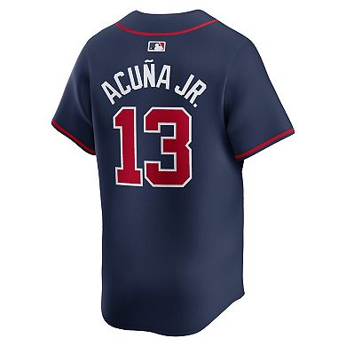 Men's Nike Ronald AcuÃ±a Jr. Navy Atlanta Braves Alternate Limited Player Jersey