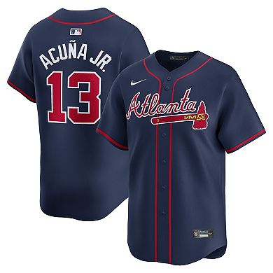 Men's Nike Ronald AcuÃ±a Jr. Navy Atlanta Braves Alternate Limited Player Jersey