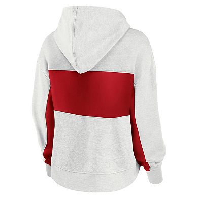 Women's Fanatics Oatmeal Cincinnati Reds Up For It Fleece Pullover Hoodie