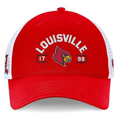 Men's Top of the World Red/White Louisville Cardinals Free Kick Trucker Adjustable Hat