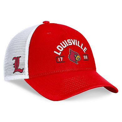 Men's Top of the World Red/White Louisville Cardinals Free Kick Trucker Adjustable Hat