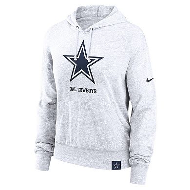 Women's Nike White Dallas Cowboys Gym Vintage Logo Pullover Hoodie