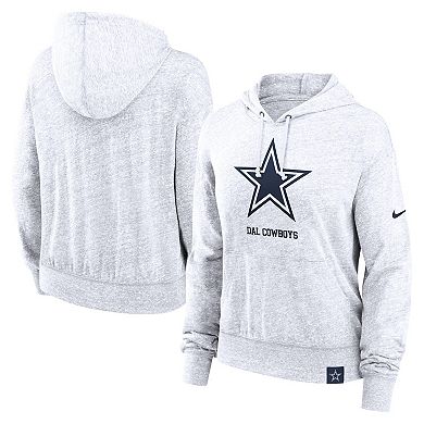 Women's Nike White Dallas Cowboys Gym Vintage Logo Pullover Hoodie