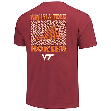 Women's Maroon Virginia Tech Hokies Comfort Colors Checkered Mascot T-Shirt