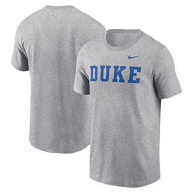 Men's Nike Heather Gray Duke Blue Devils Primetime Evergreen Wordmark T-Shirt