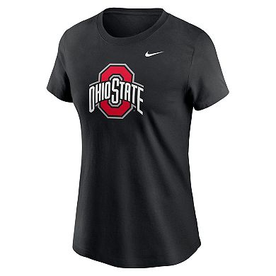 Women's Nike Black Ohio State Buckeyes Primetime Evergreen Logo T-Shirt