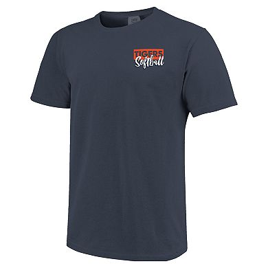 Unisex Navy Auburn Tigers Gritty Softball Bats Comfort Colors T-Shirt