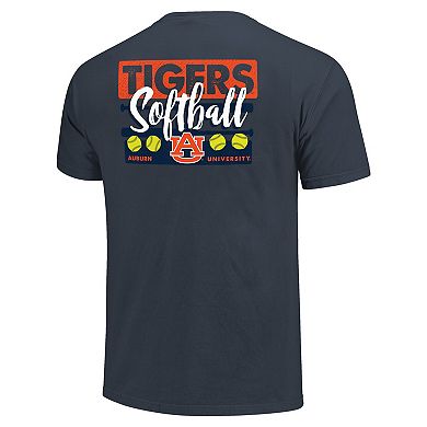 Unisex Navy Auburn Tigers Gritty Softball Bats Comfort Colors T-Shirt