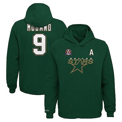 Youth Mitchell & Ness Mike Modano Kelly Green Dallas Stars Name & Number Pullover Hoodie