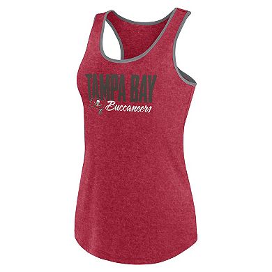 Women's  Fanatics Heather Red Tampa Bay Buccaneers Fuel Racerback Tank Top