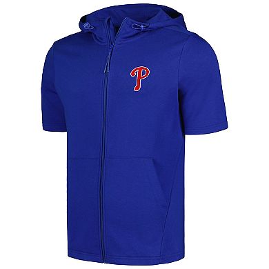 Men's Levelwear Royal Philadelphia Phillies Recruit Short Sleeve Full-Zip Hoodie