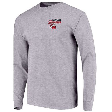 Youth Gray Maryland Terrapins Retro Script Long Sleeve T-Shirt