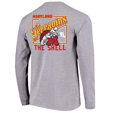 Youth Gray Maryland Terrapins Retro Script Long Sleeve T-Shirt