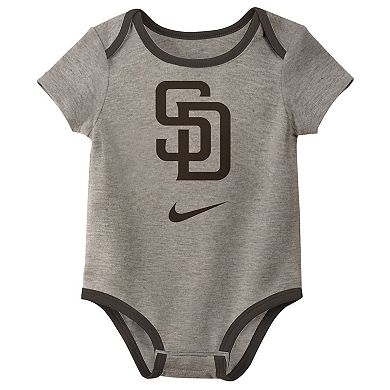 Infant Nike San Diego Padres Authentic Collection Three-Pack Bodysuit Set