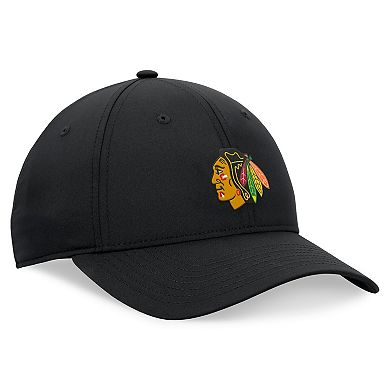 Men's Fanatics Black Chicago Blackhawks Front Office Ripstop Adjustable Hat