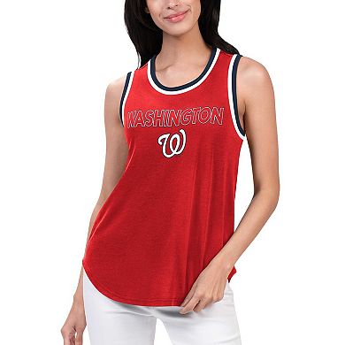 Women's G-III 4Her by Carl Banks Red Washington Nationals Strategy Tank Top