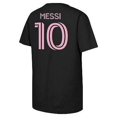 Preschool Lionel Messi Black Inter Miami CF Name & Number T-Shirt