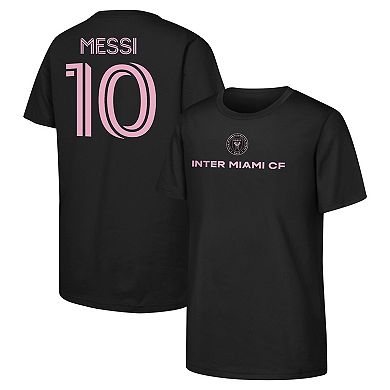 Preschool Lionel Messi Black Inter Miami CF Name & Number T-Shirt