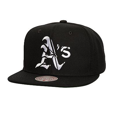 Men's Mitchell & Ness Black Oakland Athletics Shattered Snapback Hat