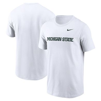 Men's Nike White Michigan State Spartans Primetime Evergreen Wordmark T-Shirt