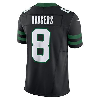 Men's Nike Aaron Rodgers Legacy Black New York Jets Alternate Vapor F.U.S.E. Limited Jersey