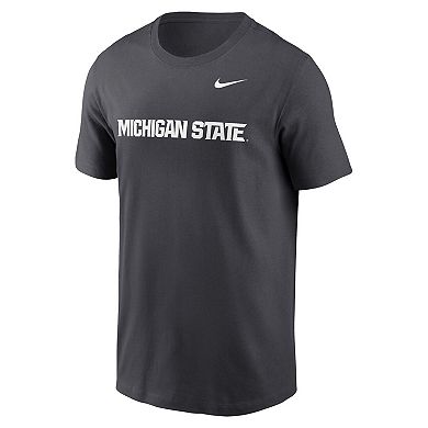 Men's Nike Anthracite Michigan State Spartans Primetime Evergreen Wordmark T-Shirt