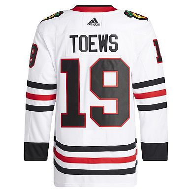 Men's adidas Jonathan Toews White Chicago Blackhawks Away Primegreen Authentic Pro Player Jersey