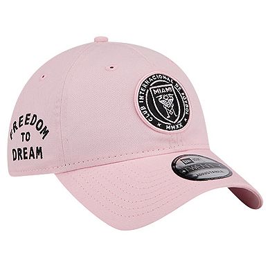 Men's New Era Pink Inter Miami CF 2024 Jersey Hook 9TWENTY Adjustable Hat