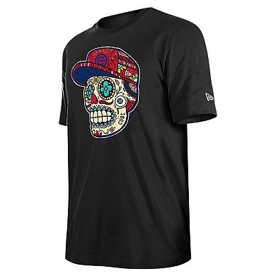 Men's New Era Black Chicago Cubs Sugar Skulls T-Shirt