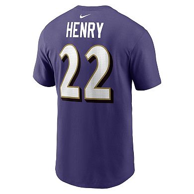 Men's Nike Derrick Henry Purple Baltimore Ravens Player Name & Number T-Shirt