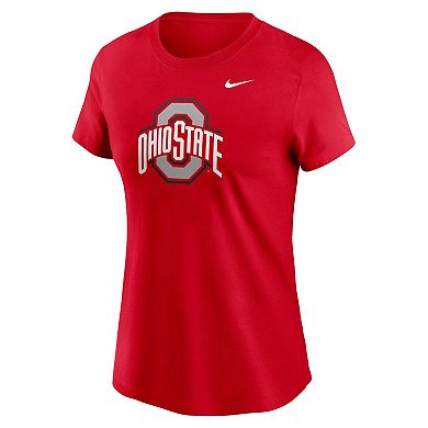 Women's Nike Scarlet Ohio State Buckeyes Primetime Evergreen Logo T-Shirt