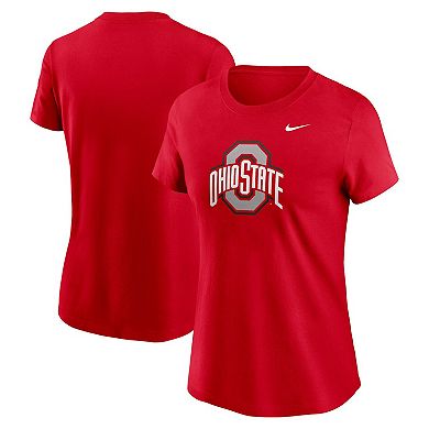 Women's Nike Scarlet Ohio State Buckeyes Primetime Evergreen Logo T-Shirt