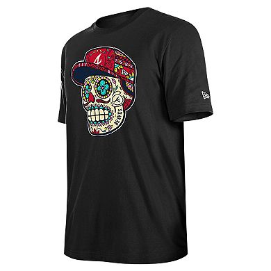 Men's New Era Black Atlanta Braves Sugar Skulls T-Shirt