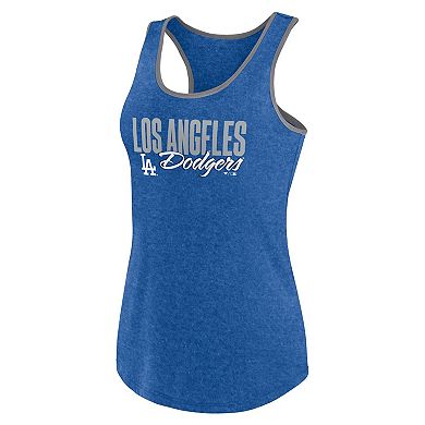 Women's Fanatics Heather Royal Los Angeles Dodgers Fuel Racerback Tank Top